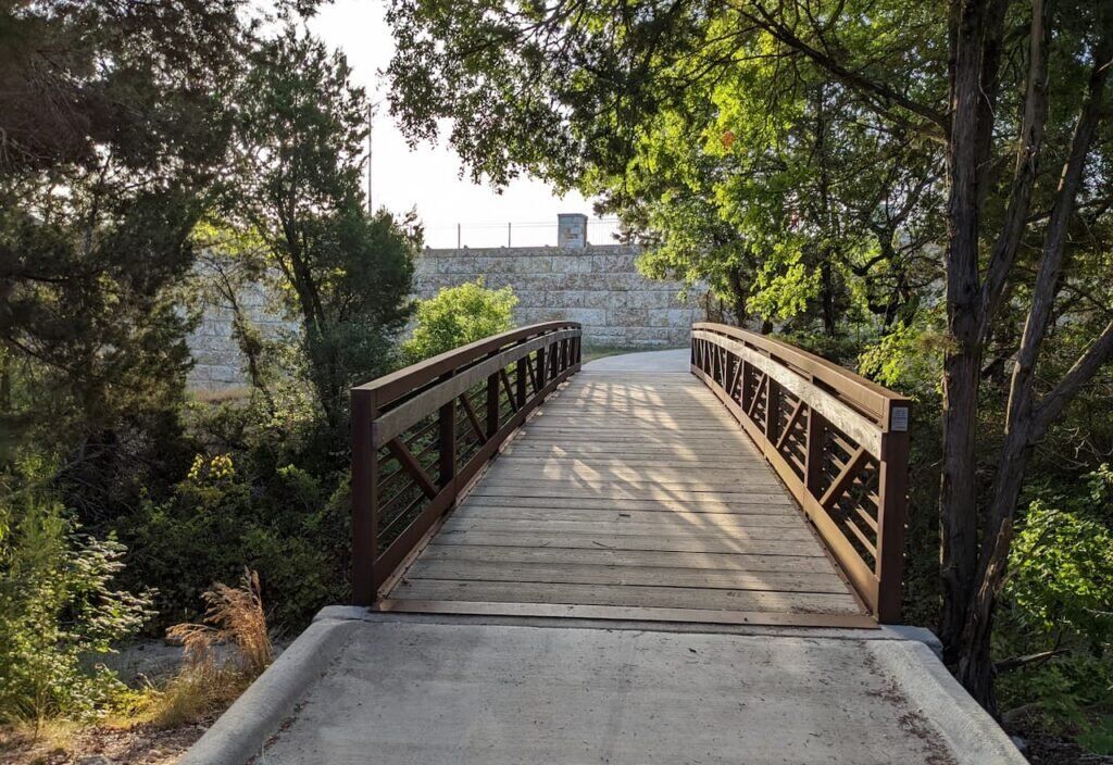 Deerbrooke walking trail bridge in Cedar Park Texas smart home automation service area